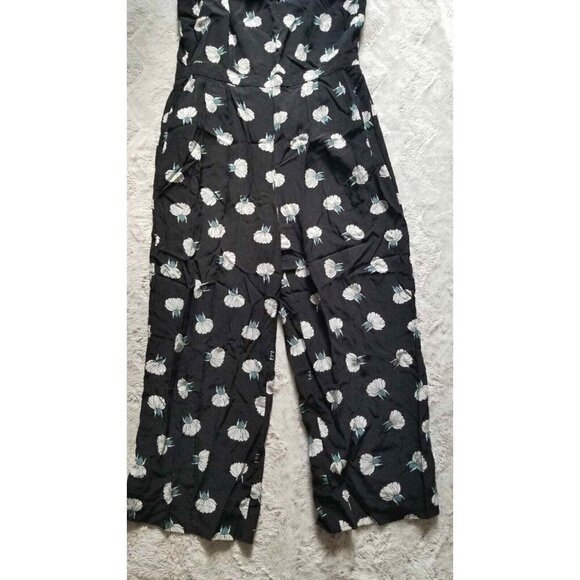 Ann Taylor Loft Floral Multicolor Sleeveless Jumpsuit Ruffle Straps Size 6 - Picture 5 of 12
